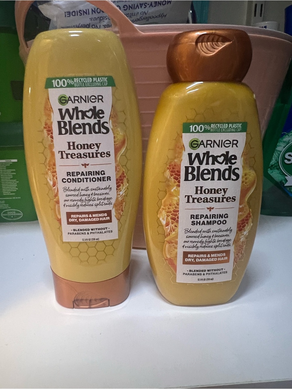 Garnier whole blends Honey Treasures shampoo and conditioner 12.5fl oz